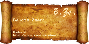 Bancza Zseni névjegykártya